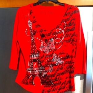 Onque Womens Sequined Top